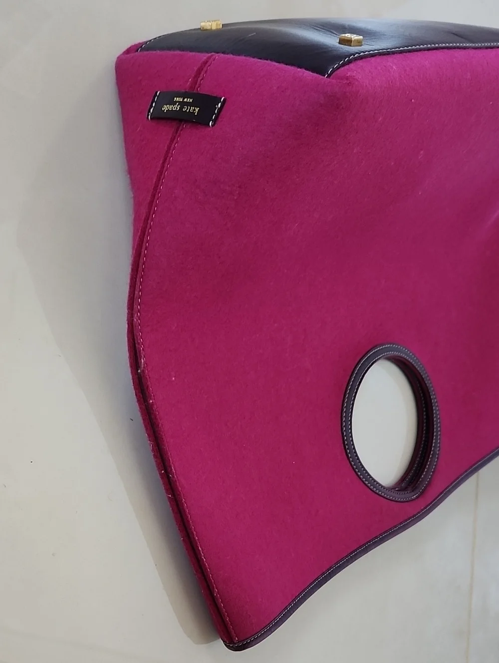 Kate Spade Fucshia Pink Satchel Tote With Pouch